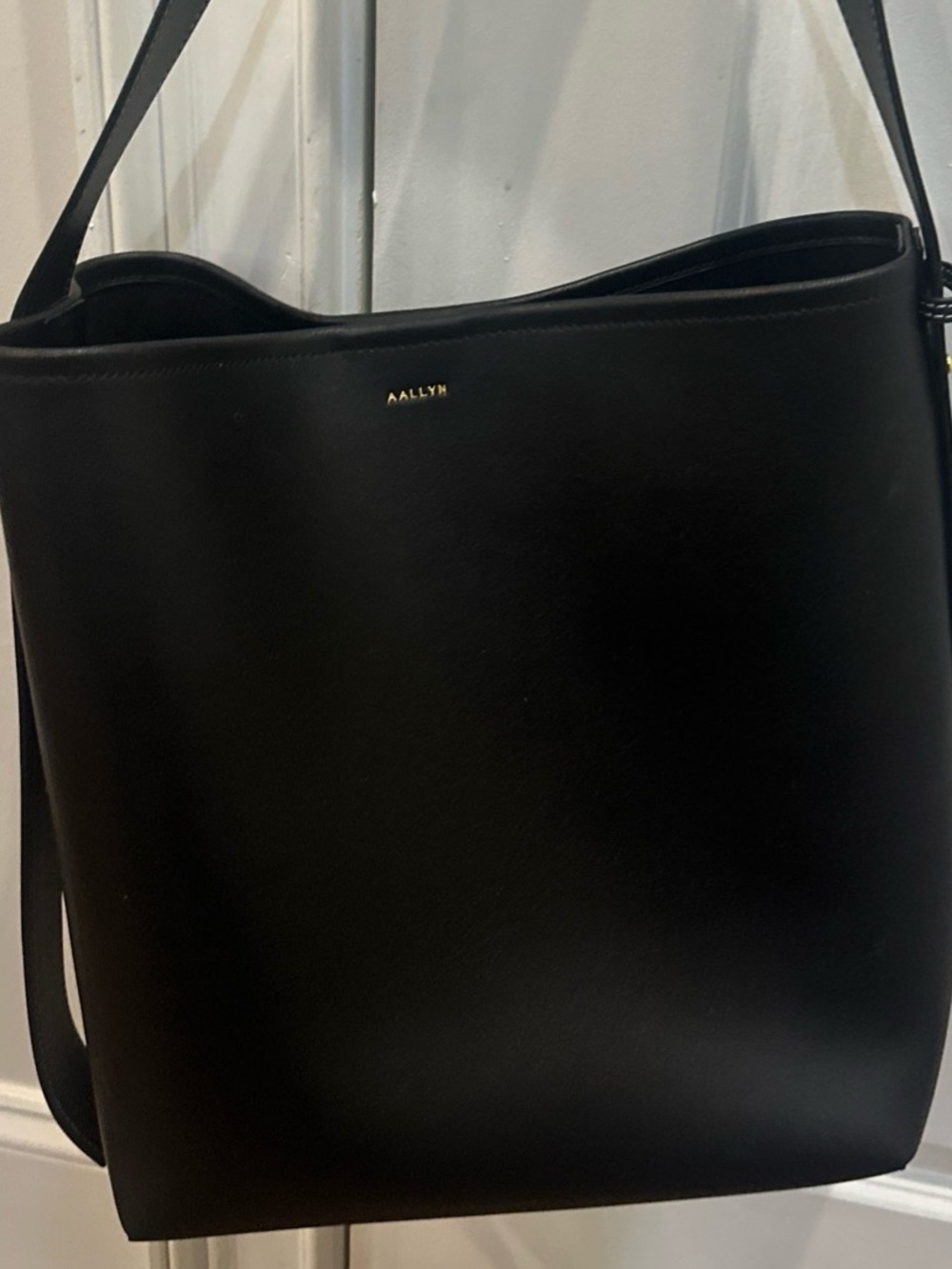 Black Leather Shoulder Tote